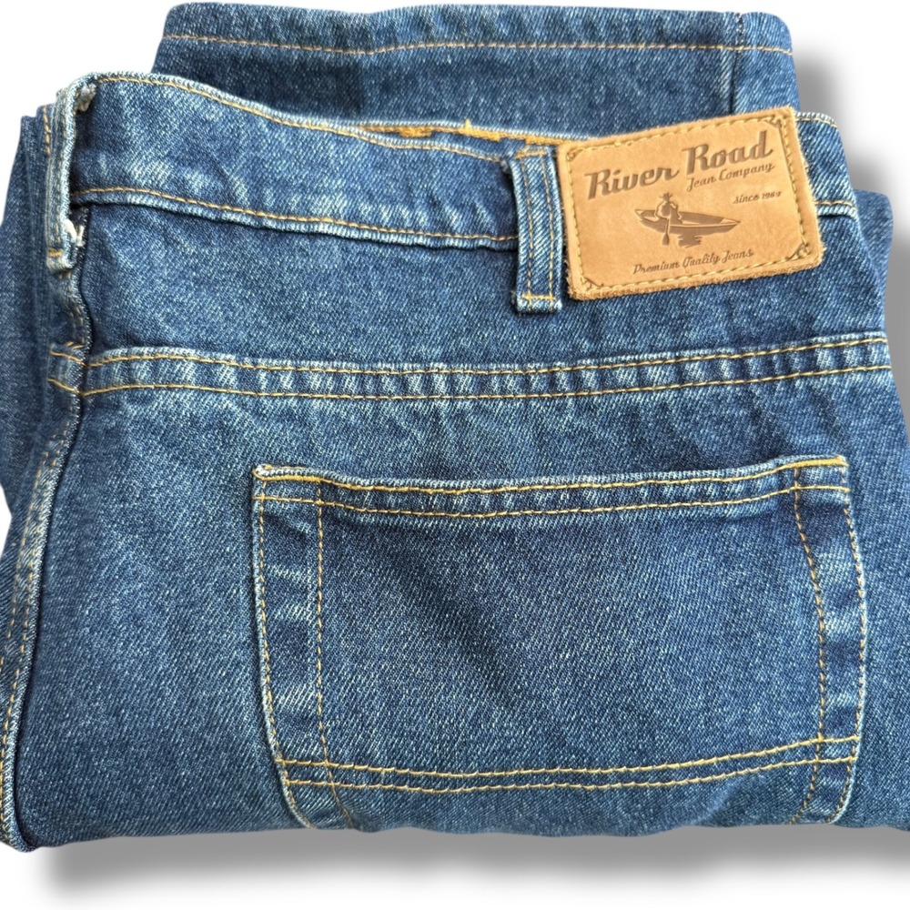 River Road Jean Company Men's Blue Denim Jeans Classic‎ Fit Size 38x29 (38x24)
